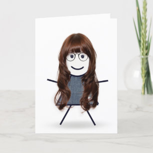 Carte Fille à bâtons pour l'anniversaire de ma sœur