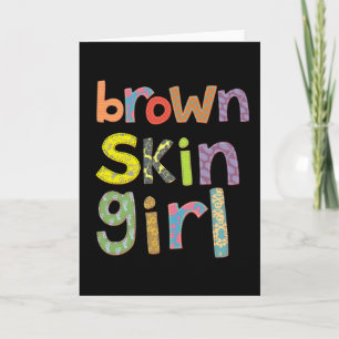 Carte Fille à peau brune Enfants Filles Femmes Reine Afr