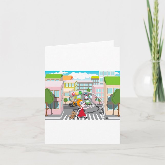 Carte Fille À Un Traversée Piétonne (Créateur téléchargé)