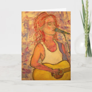 Carte fille acoustique d'anniversaire heureuse