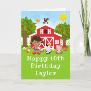 Carte Fille afro-américaine Joyeux Anniversaire Grange R