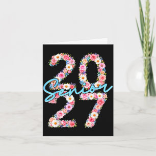 Carte Fille aînée 2027 promotion 2027 florale fleur