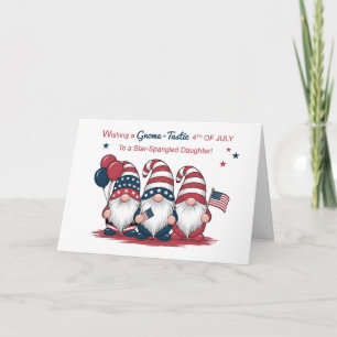 Carte Fille aînée 4 juillet Gnomes patriotiques