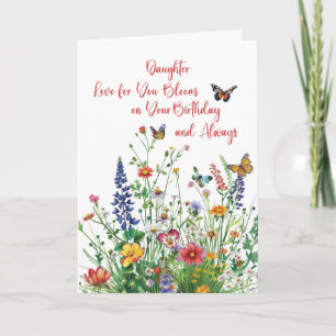 Carte Fille Anniversaire Amour En Fleur sauvage Fleur