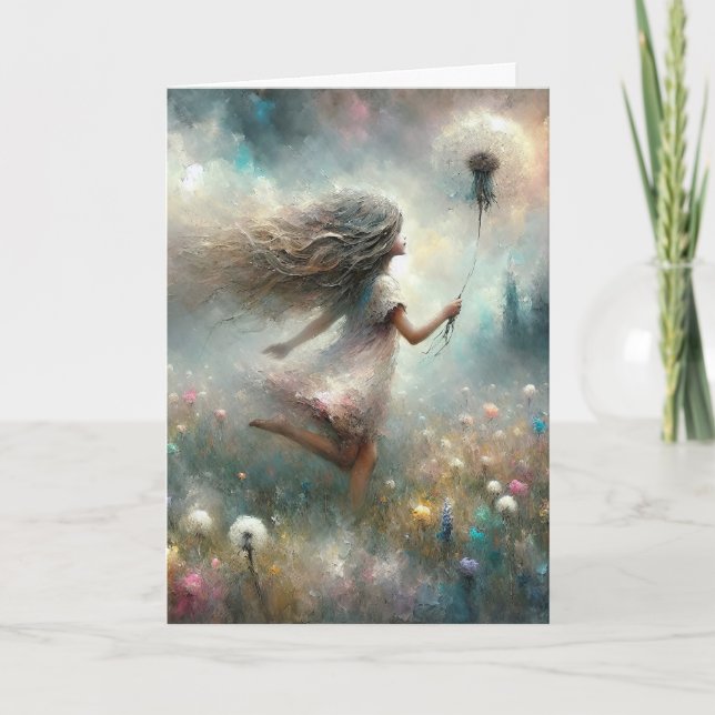 Carte Fille Anniversaire Avec Dandelion Fluffy (Devant)