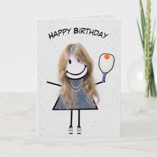 Carte Fille Anniversaire Avec Pickleball Paddle