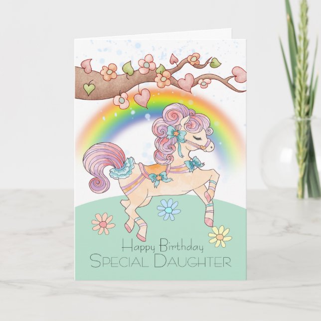 Carte Fille Anniversaire Avec Pony Card (Devant)