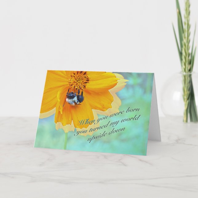 Carte Fille Anniversaire Bumblebebe sur Cosmos (Devant)