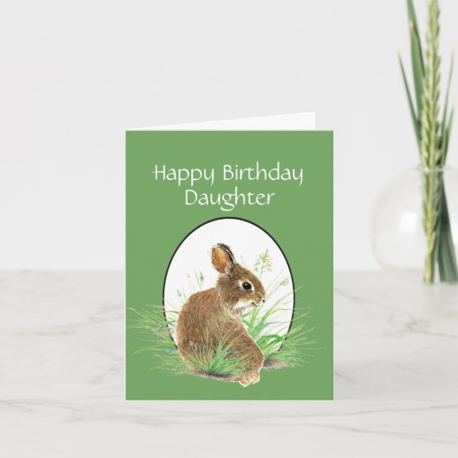 Carte Fille Anniversaire Bunny Amour Maman ou Papa (Devant)