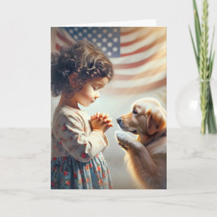Carte Fille Anniversaire Priant Avec Golden Retriever