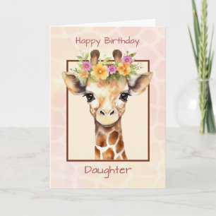 Carte Fille Anniversaire Sweet Safari Jungle Giraffe