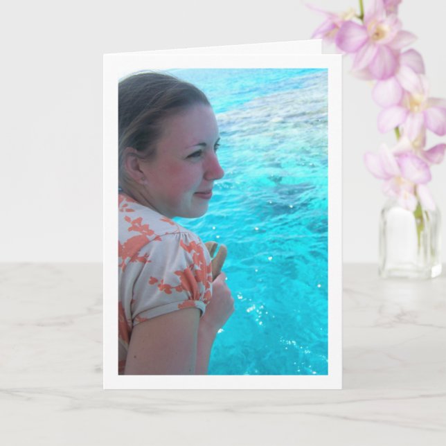 Carte Fille au portrait de la mer Rouge (Orchidée)