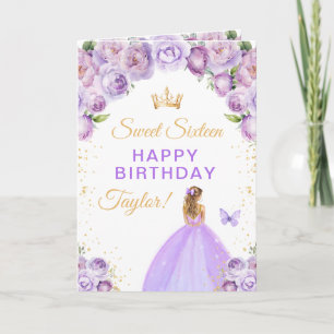 Carte Fille aux Cheveux Blond Violet Douze Ans Anniversa