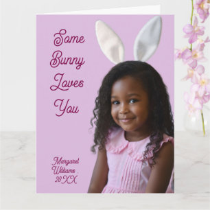 Carte Fille aux oreilles de lapin de Pâques Photo person