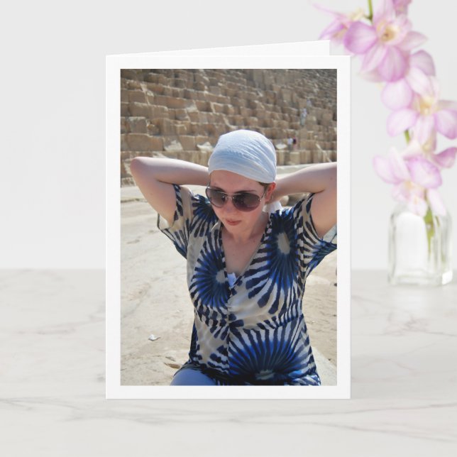 Carte Fille aux pyramides de Gizeh (Orchidée)