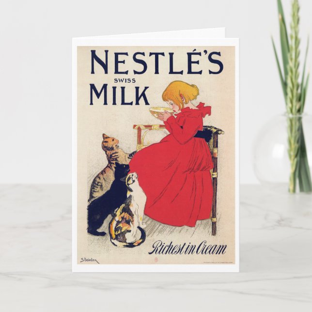 Carte Fille avec chats, Poster vintage, Alexandre Steinl (Devant)