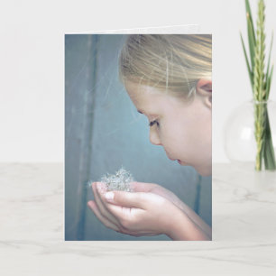Carte Fille Avec Des Semis Dandelion Pensant À Vous