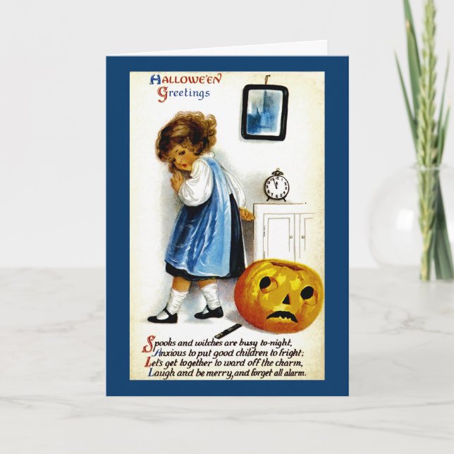 Carte Fille avec Jack o' Lantern (Devant)