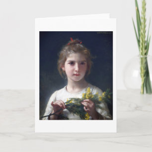 Carte Fille avec Mimosa, Bouguereau