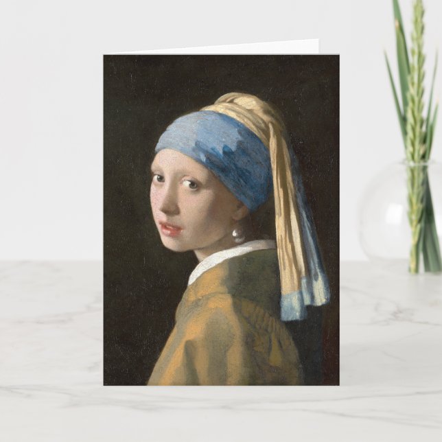 Carte Fille avec une oreille perle | Johannes Vermeer (Devant)