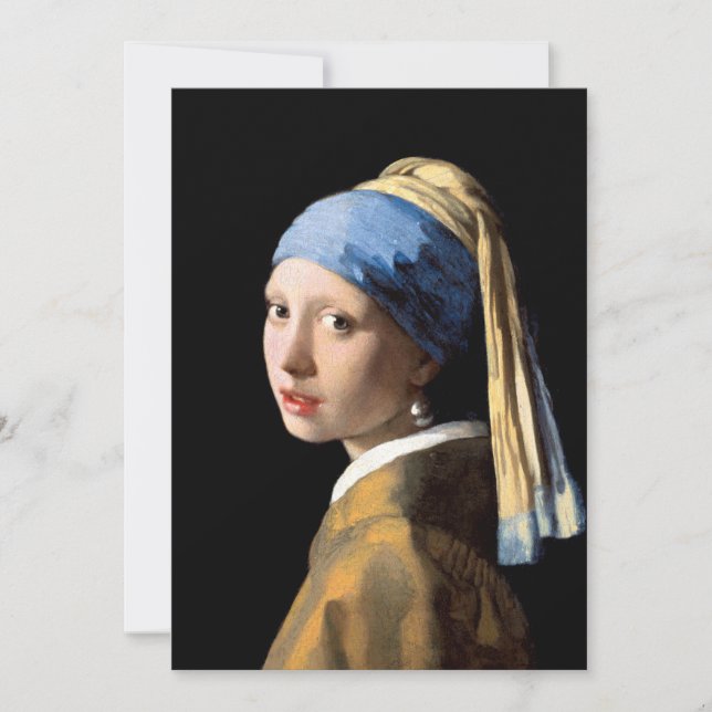 Carte Fille avec une perle oreille Vermeer hollandais Sa (Devant)
