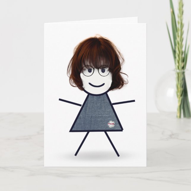 Carte Fille bâton d'anniversaire pour sœur  (Devant)