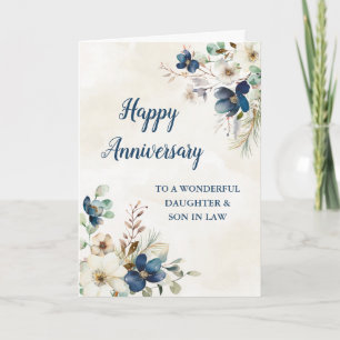 Carte Fille bleue et son en droit Anniversaire Mariage
