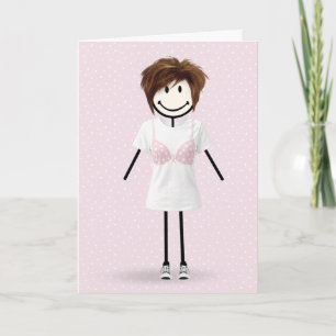 Carte Fille Bonhomme Allumette Survivante du Cancer du S