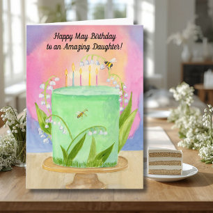 Carte Fille chérie Joyeux anniversaire Lily de Valley