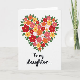 Carte Fille Cœur en Fleurs