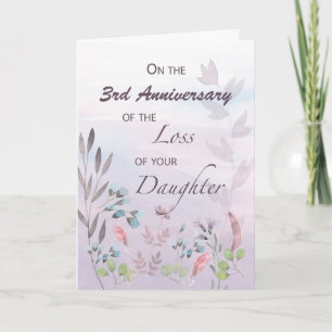 Carte Fille Coutume 3e anniversaire de perte