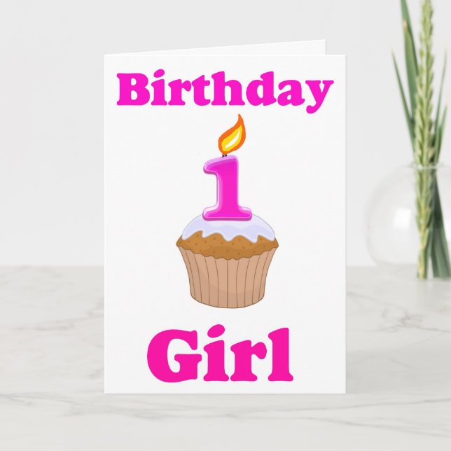 Carte fille d'anniversaire 1 an (Devant)