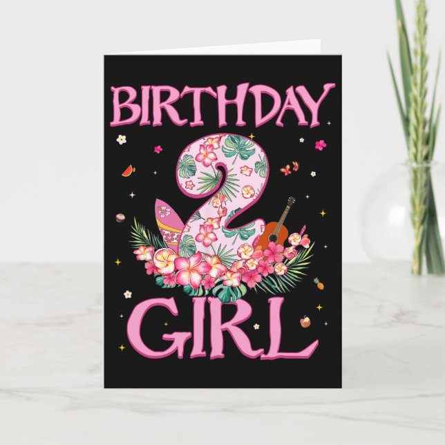Carte Fille d'anniversaire 2 ans Fleur d'été 2e annivers (Devant)