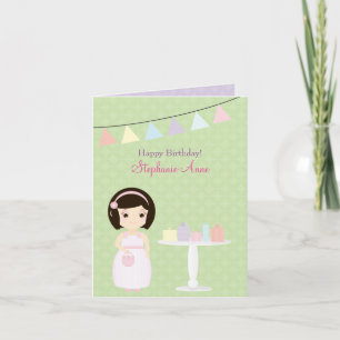 Carte Fille d'anniversaire à la table cadeau