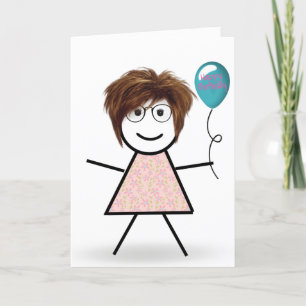 Carte Fille d'anniversaire avec ballon