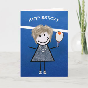 Carte Fille d'anniversaire avec Pickleball Paddle et Bal