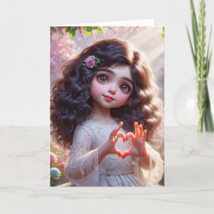 Carte Fille d'anniversaire avec signe cardiaque