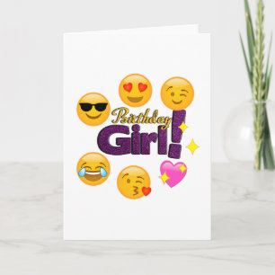 Carte Fille d'anniversaire d'Emoji