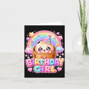 Carte Fille d'anniversaire drôle kawaii dessin animé pas