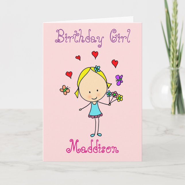 Carte Fille d'anniversaire personnalisée (Devant)
