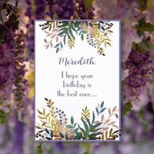 Carte fille d'anniversaire personnalisée, personne