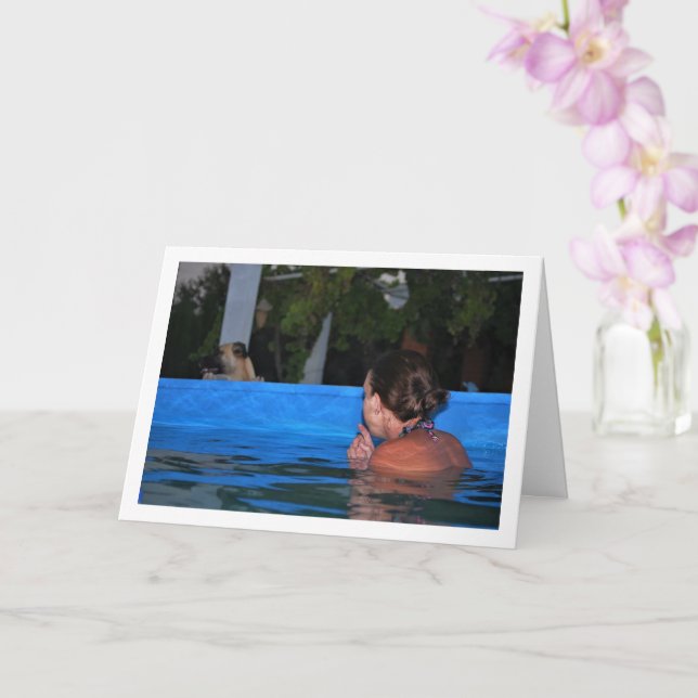 Carte Fille dans la piscine (Orchidée)