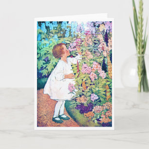 Carte Fille dans le jardin des fleurs, Jessie Willcox Sm