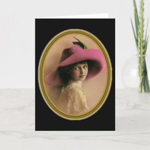 Carte Fille dans un cadre doré