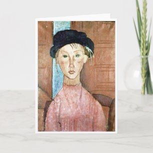 Carte Fille dans un Casquette, Modigliani