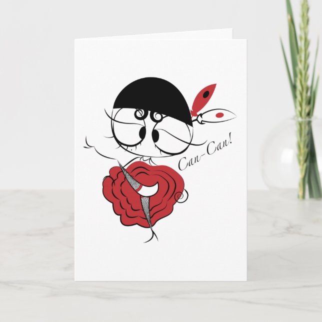 Carte Fille danseuse Can-Can (Devant)