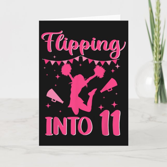 Carte Fille de 11 ans cheerleading d'anniversaire 11e Ch (Devant)