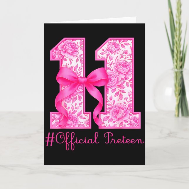 Carte Fille de 11 ans pour son anniversaire officielle R (Devant)