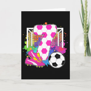 Carte Fille de 7 ans Fête d'anniversaire 7e anniversaire