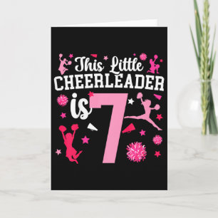 Carte Fille de 7 ans pour anniversaire cheerleading Sept